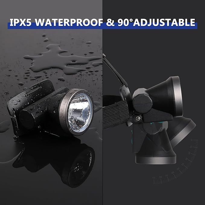 Bright LED Rechargeable Headlamp,Lightweight Mini Head Lamp with 2 Modes,IPX5 Waterproof USB Headlight with 90° Adjustable, Outdoor Portable Flashlight Headlamps for Hiking Running Camping(2pcs）