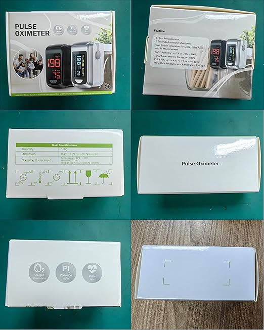 Fingertip Pulse Oximeter- HOLFENRY Mini Oximeter Oxygen Saturation Monitor for SpO2/Heart Rate/PI, Oxygen Monitor Fingertip 02 Pulse Oximeter Finger, Gray
