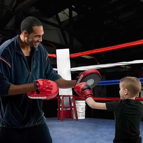 3-in-1 Boxing Gloves and Punching Mitts Set for Kids, Sports Boxing Gloves Boxing Pads with Hand Wraps, Kids Boxing Equipment Set for MMA, Karate, Muay Thai, Taekwondo