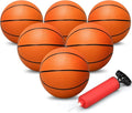 Dilabnba 6'' Mini Orange Basketballs for Basketball Hoop Over The Door, Kids Replacement Bouncy Beach Balls for Pool Indoor Outdoor, Basketballs Sport Game Gift for Boy Girl (6 PCS)