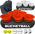 BucketBall | Team Color Edition | Party Pack (Orange/White): Original Yard Pong Game: Best Camping, Beach, Lawn, Outdoor, Family, Adult, Tailgate, Jumbo, Giant Game