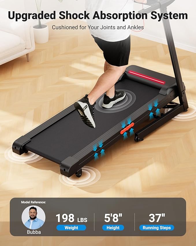 THERUN Home Treadmill with Incline Adjust, 3.0 HP Treadmill, Heart Rate Monitoring, Wider Running Belt