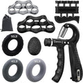 Grip Strength Trainer Forearm Strengthener Kit 8 Pack, Adjustable Hand Gripper Strengthener 10-100KG, Finger Strengthener Exerciser, Grip Ring and Hand Exercise Stress Balls for Arthritis Hand Therapy