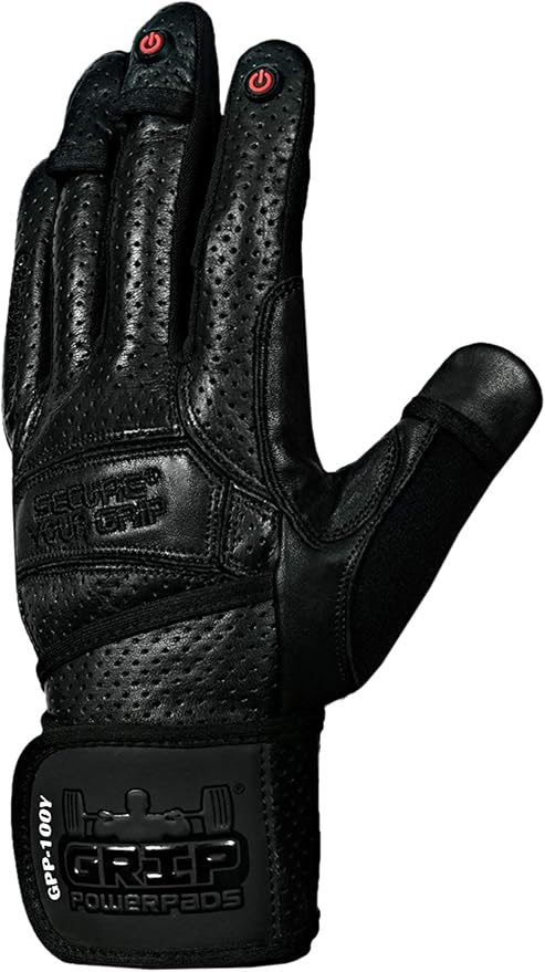 Elite Leather Gym Gloves with Built in 2" Wide Wrist Wraps Grip & Design for Weightlifting Power Lifting Bodybuilding & Strength Training Workout Exercises, Size : Medium