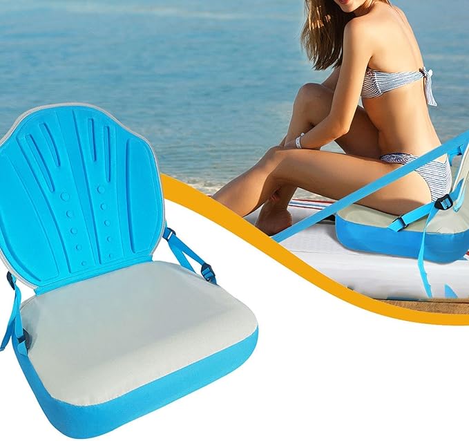 Kayak Seat Inflatable Adjustable Strap with Backrest Paddle for Kayaks Rafting