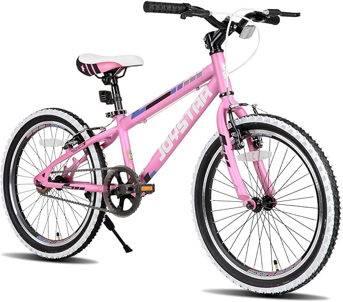 JOYSTAR Lubbock 20 24 Inch Kids Bike for Boys & Girls Ages 7-12 Years Hardtail Mountain Bike for Kids with 1-Speed/7-Speed Drivetrain, White Wall Knobby Tires, Kids' Bicycle