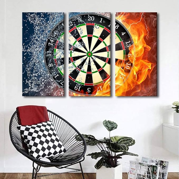 Large Wall Art for Living Room Office DartBoard Canvas Art Wall Decor Inspirational Modern Wall Art Shooting Target Paintings for Bedroom Framed for Home Decorations Ready to Hang - 40"Wx60"H