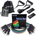 TheFitLife Resistance Bands with Handles - Designed for American Body Types, Exercise Workout Tubes for Men, Women, Includes Large Handles, Ankle Straps, Door Anchor, Fitness Levels