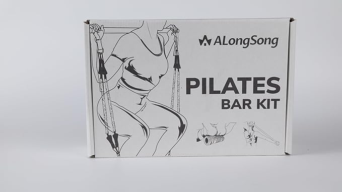 Upgraded Pilates Bar Kit with Resistance Bands Natural Latex for Women & Men, Heavy-Duty Stainless Steel Multifunctional Yoga Pilates Stick for Home Gym Exercise Fitness Equipment Full-Body Workouts
