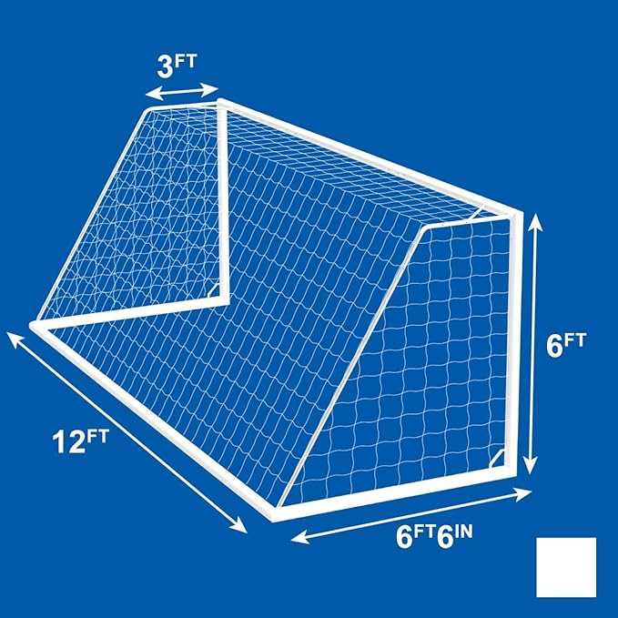 Forza 12ft x 6ft Heavy Duty Goal Nets - Single or Pair Soccer Replacement Nets (Standard 12ft x 6ft Net, Single)