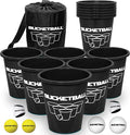 BucketBall | Team Color Edition | Combo Pack (Black/Black): Original Yard Pong Game: Best Camping, Beach, Lawn, Outdoor, Family, Adult, Tailgate, Jumbo, Giant Game