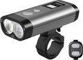 RAVEMEN PR2000 Bike Light for Night Riding Mountain Biking, 2000 Lumens Rechargeable Bike Headlight with LED Display, Wireless Remote, Anti-Glare Beam, IPX8 Waterproof