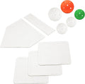 Baseball & Softball 5 Piece Base Set + 5 Piece Plastic Training Balls - Improve Power and Agility - Baseballs Accessories Fun for All Ages