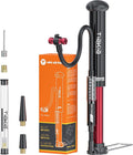 Tiakia Bike Pump with Gauge, High Pressure Bicycle Pump High Volume Portable Hand Air Pump Fit Presta, Schrader Valves Aluminum Bike Tire Pump for Mountain Road Bike, Strollers, Balls