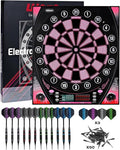 Electronic Dart Board with Bright Score Display, Multiple Games, and Durable Design-Perfect for Family Fun and Competitions-Includes Soft Tip with 12 Darts