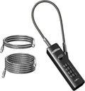 Cable Locks with Combination,Bicycle Lock, Suitcases Lock,Comes with 3 Different Lengths of Cables, Reconfigurable 4-Digit Password Lock,Zinc Alloy Reinforced Lock Body (Black)