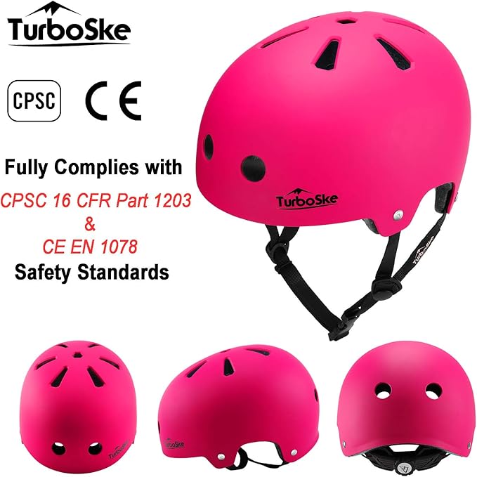 Skateboard Helmet, BMX Helmet, Multi-Sport Helmet, Bike Helmet for Kids, Youth, Men, Women