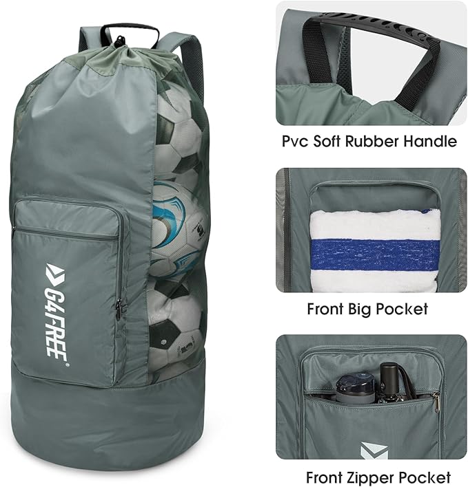 G4Free Extra Large Mesh Ball Carry Bag for Soccer, Basketball, Football, Volleyball, Swim