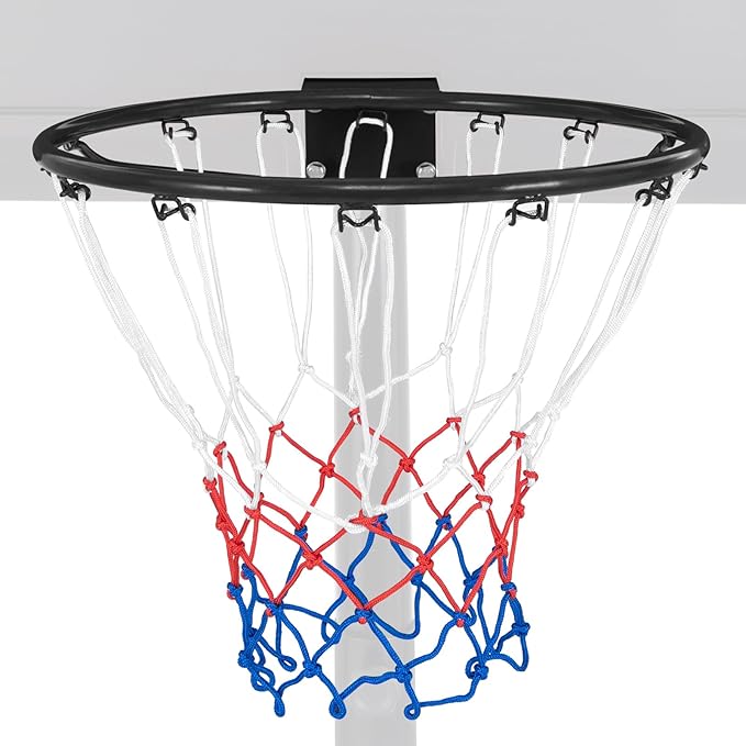Goplus 18’’/15’’ Replacement Basketball Rim, Wall Door Mounted Basketball Hoop with All Weather Net, Indoor Outdoor Hanging Basketball Rim Goal Outside