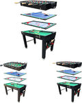 KICK Quad 48″ 4-in-1 Multi Game Table - Combo Game Table Set - Foosball, Billiards/Pool, Glide Hockey and Table Tennis for Home, Game Room, Friends and Family!