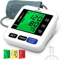 Blood Pressure Monitor Upper Arm Blood Pressure Machine for Home Use BP Cuff Kit, Large 3-Color 3.4'' Display with Backlight,Pulse Rate Detection Meter with Cuff 22-42cm/2×99 Sets Memory (Black)