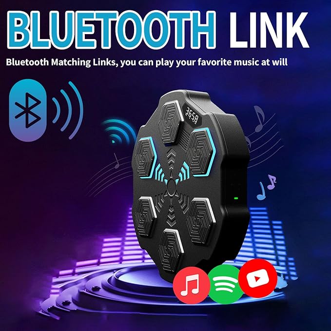 Wall Mounted Smart Bluetooth Music Boxing Trainer, Music Boxing Machine with Boxing Gloves,Electronic Boxing Target Workout Punching Equipment for Home, Indoor and Gym