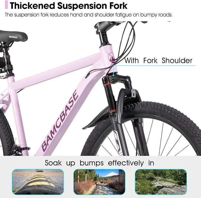 HILAND 26 27.5 Inch Mountain Bike, Mens and Womens Aluminum Frame MTB with 21 Speeds, Dis Brake, Hardtail Bicycle for Adults
