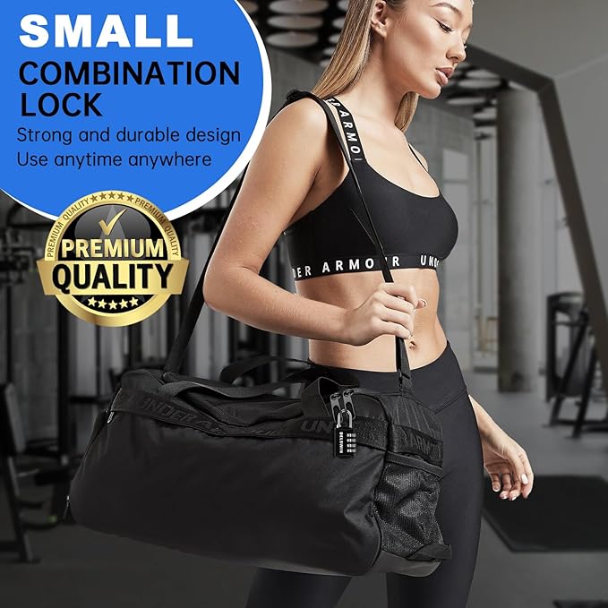 DELSWIN 4-Digit Gym Locker Lock - 8 Resettable Combo Locks for Toolbox, School Locker, Travel Luggage, Backpack, Gate, Shed