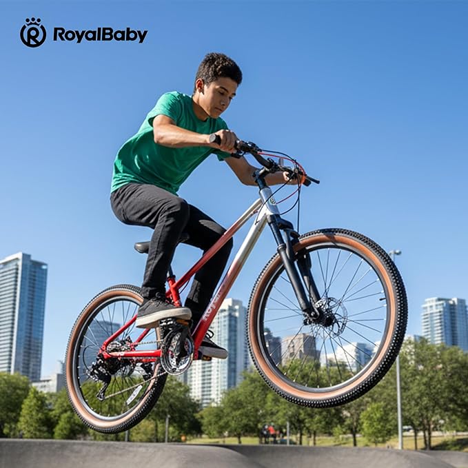 RoyalBaby Kids Mountain Bike for Boys and Girls, Ultra-Light Aluminum 20-24 Inch Wheel Bicycle for 6-14 Years Old Children, 7/21-Speeds Drivetrain
