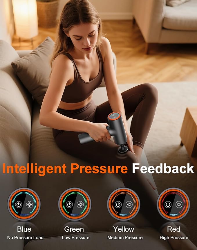arboleaf Thermal Massage Gun Deep Tissue with Heat, Handheld Muscle Percussion Massager with Full-Metal Head, 6 Replacements for Athletes Pain Relief, Relax, Gifts for Men and Women