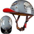 Vintage Baseball Cap Open Face Motorcycle Helmet - DOT Approve,GermanStyle Half Helmet for Adults, Ideal for Cruiser, Scooter & Moped, Unisex Design