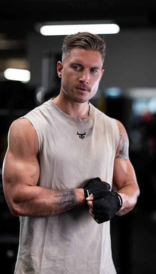Fitgriff® Workout Gloves (Padded) for Men & Women - Fingerless Gym Gloves for Weight Lifting, Training - Full Palm Protection, Size : 5