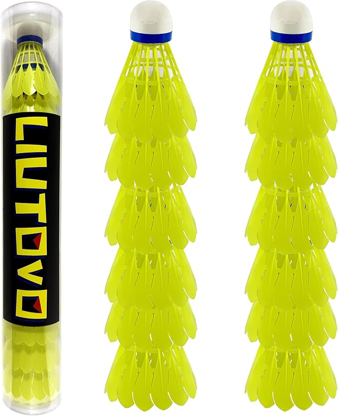 12 Packs Nylon Badminton Shuttlecocks Birdies Nylon Feather Shuttlecocks Badminton Birdies Great Stability ＆ Durability Indoor Outdoor Sports Hight Speed Training