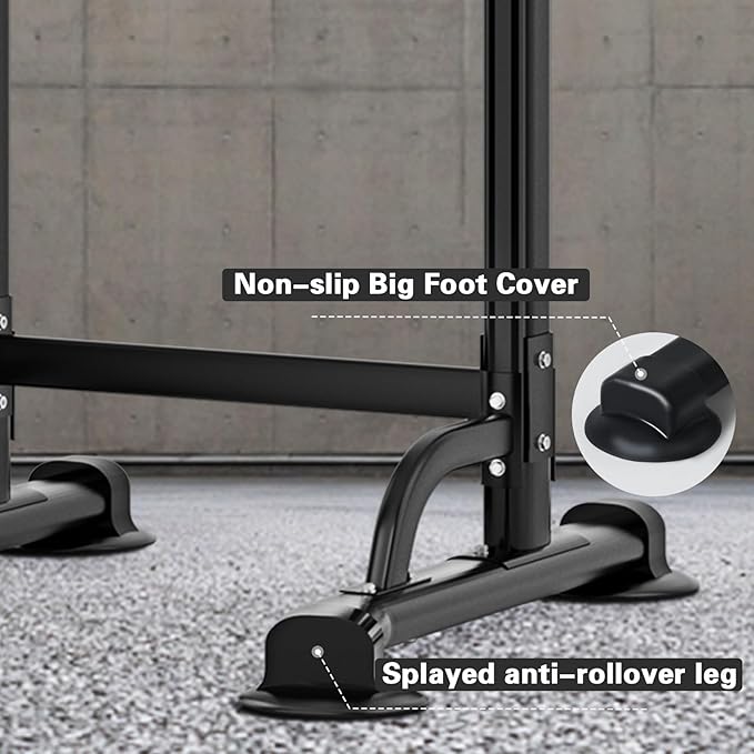 soges Power Tower Pull Up Bar Station, Free Standing Pull Up Rack Dip Station for Home Gym, Height Adjustable Home Strength Training Fitness Workout Equipment