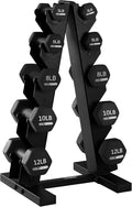 HolaHatha 2, 3, 5, 8, and 10 Pound Neoprene Dumbbell Free Hand Weight Set with Rack, Ideal for Home Exercises to Gain Tone and Definition, Pastel