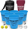 BucketBall | Team Color Edition | Combo Pack (Light Blue/Maroon): Original Yard Pong Game: Best Camping, Beach, Lawn, Outdoor, Family, Adult, Tailgate, Jumbo, Giant Game