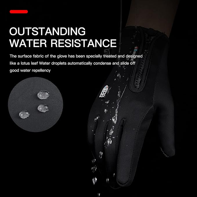 Winter Thermal Gloves for Men and Women, Waterproof Windproof and Non-Slip Gloves, Warm Touch Screen Gloves for Outdoor Running, Cycling, Driving, Large Size