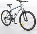 26 inch Mountain Bike with 7/21 Speeds Lightweight Cycling Bicycles, Dual Disc/V Brake,Metal Frame Bicycle for Men and Women, Adult Racing Bike, Road Bike(Blue/Grey/Black)