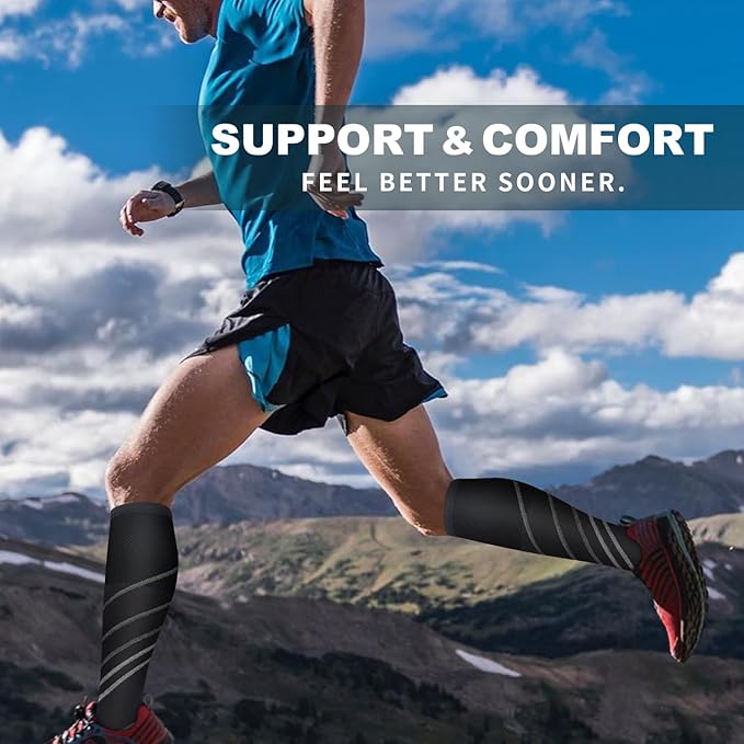 6 Pack Copper Compression Socks for Women and Men Circulation-Best Support for Medical, Running,Nursing,Athletic