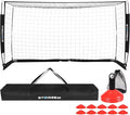 Storgem Soccer Goal,Soccer Net,Soccer Goals for Backyard,with Bow Frame,Collapsible Metal Base and 15 Training Cones