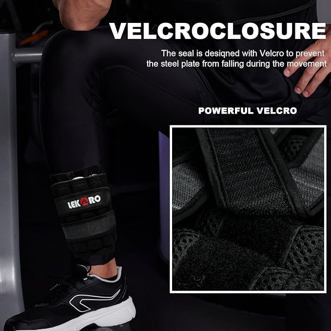 Adjustable Wrist Ankle Weights, Removable Arm & Leg Weight for Men & Women, Fitness, Strength Training, Running, Walking, Jogging, 1 Pair 2 Pack