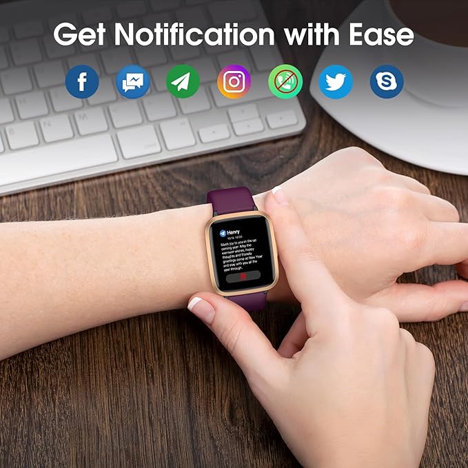 Smart Watch, Fitness Tracker with Touchscreen, Heart Rate Monitor, Blood Oxygen, Sleep Tracking Fitness Watch 5ATM Waterproof Smartwatch for Women Men Pedometer Step Calories for Android iOS