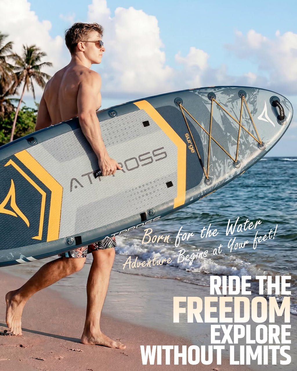 ATPROSS 12'x36 Inflatable Stand Up Paddle Board with Seat, 500lbs Wide SUP