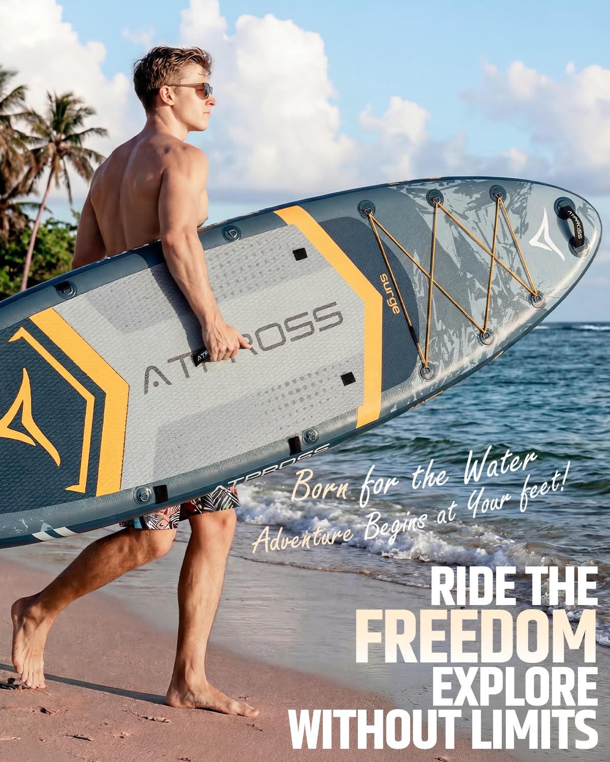 ATPROSS 12'x36 Inflatable Stand Up Paddle Board with Seat, 500lbs Wide SUP
