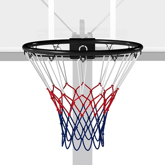 Goplus 18’’/15’’ Replacement Basketball Rim, Wall Door Mounted Basketball Hoop with All Weather Net, Indoor Outdoor Hanging Basketball Rim Goal Outside