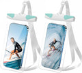 IPX8 Waterproof Phone Pouch for 16/15/14/13/12 Pro Max & Galaxy S24/S23 Samsung's Waterproof Phone case with Lanyard,Cellphone Dry Bag Beach Essentials-2 Bag 7.5 inches (White Green)