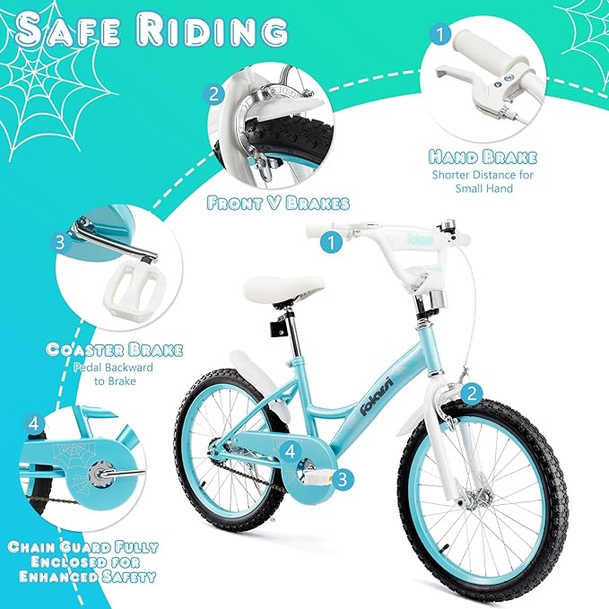 Kids Bike 14 16 18 Inch Bicycle for 3-9 Years Boys Girls Bike，Children's Bicycle with Bell Training Wheels, Multiple Colors