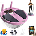 ZPZ Half Balance Ball Trainer, Compact Portable Inflatable Exercise Yoga Stability Ball with App-Based Balance Game, Pilates Resistance Bands, Foot Pump, Non-Slip Base for for Full-Body Workouts, Home Gym & Easy Storage (18.3 Inch Pink)