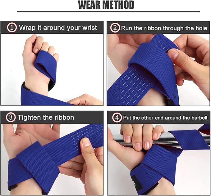 SKDK Cotton Hard Pull Wrist Lifting Straps Grips Band-Deadlift Straps with Neoprene Cushioned Wrist Padded and Anti-Skid Silicone - for Weightlifting, Bodybuilding, Xfit, Strength Training