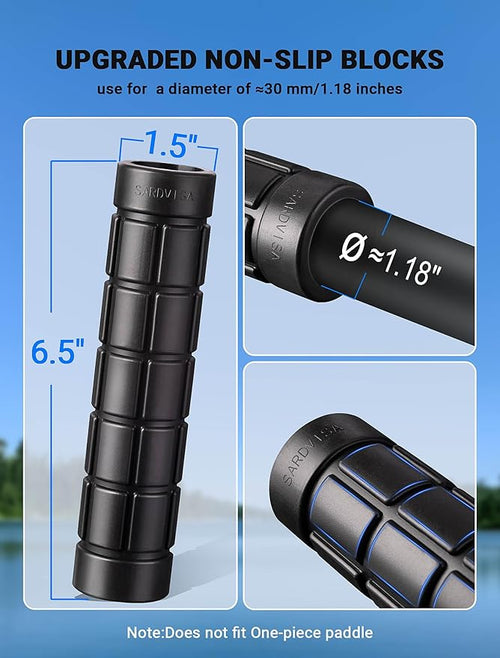 2-Packs Upgraded Kayak Paddle Grips, Non-Slip Silicone Kayaking Handle Wrap to Prevent Hand Blisters, Universal 1.18 Inches Removable Kayak Accessorie for Multiple Types of Detachable Oars